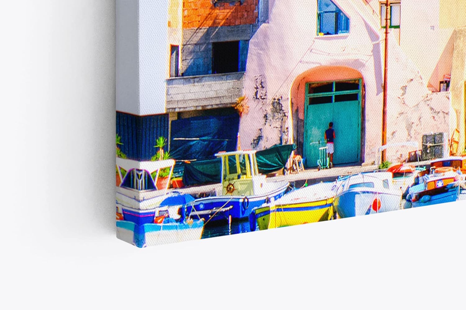 Paul Sinus Wandbild 120x80cm Procida Italien Insel traditionelle Häuser Küstenstadt Mittelmeer