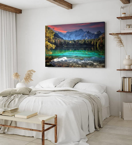 Paul Sinus Wandbild 120x80cm Laghi di Fusine See in Italien Berge Alpen