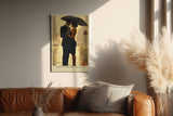 Paul Sinus Wandbild in 40x60cm Streetlight Rendezvous – romantische Stadtszene bei Regen in impressionistischem Stil für elegante Raumgestaltung