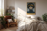 Paul Sinus Wandbild in 40x60cm She Speaks in Shades – modernes Porträt einer Frau mit gelber Sonnenbrille und Lippenstift, Fashion-Art in ausdrucksstarkem Stil