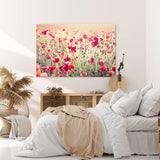 Paul Sinus Wandbild 120x80cm Wildblumen Feldblumen rote Blüten Sommer Sonnenschein