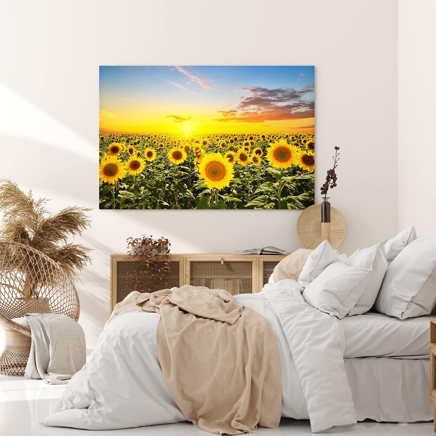 Paul Sinus Wandbild 120x80cm Sonnenblumen Blumenfeld Sonnenblumenfeld Sonne Gelb