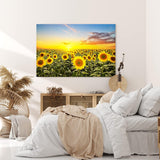 Paul Sinus Wandbild 120x80cm Sonnenblumen Blumenfeld Sonnenblumenfeld Sonne Gelb