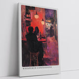 Paul Sinus Leinwandbild 40x60cm – Ausdrucksvolle Bar-Szene mit impressionistischer, romantischer Atmosphäre
