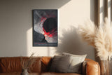 Paul Sinus Wandbild in 40x60cm The Red Impact – Dynamisches abstraktes Kunstwerk mit rotem Akzent und kreisförmiger Komposition