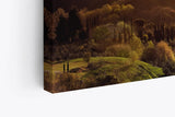 Paul Sinus Wandbild 120x80cm Toskana Landschaft Italien Finca Morgentau Grün