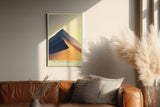Paul Sinus Wandbild in 40x60cm The Golden Ascent – Minimalistische Dünenlandschaft in goldenen und blauen Tönen für stilvolle Raumgestaltung