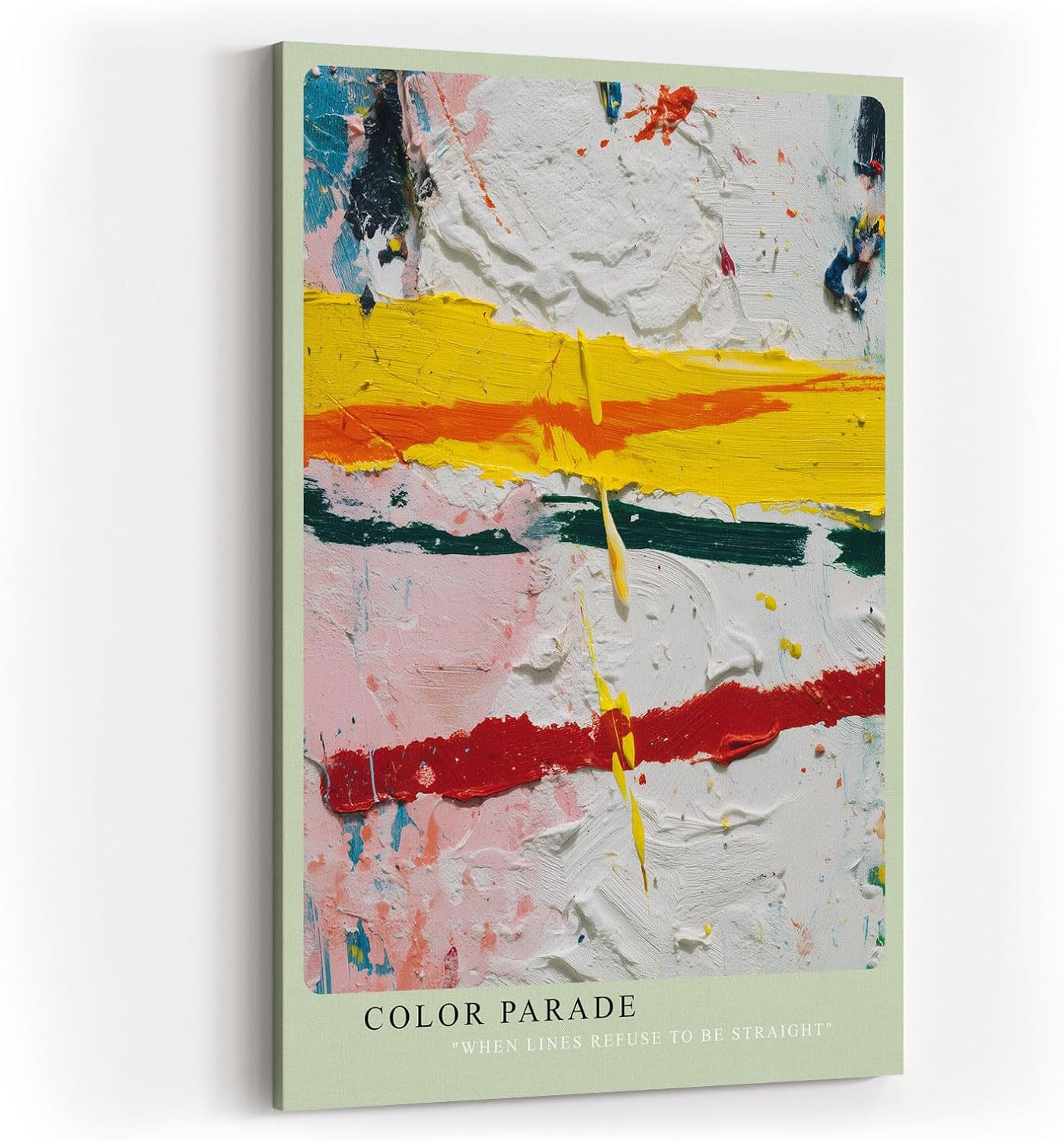 Paul Sinus Wandbild in 40x60cm Color Parade Abstrakte Komposition mit kräftigen Farbbalken und pastosen Strukturen