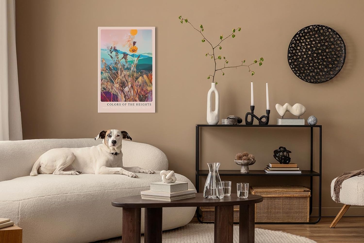 Paul Sinus Leinwandbild 80x120cm lebendige Wildblumen-Komposition mit surrealem Farbspiel und abstrakter Naturästhetik, faszinierende Wandkunst