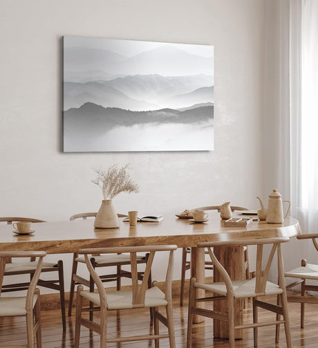 Paul Sinus Wandbild 120x80cm Berglandschaft Berge Gebirge Wolken Nebel Grau