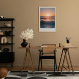 Paul Sinus Leinwandbild 40x60cm Stille am Sonnenuntergang – Sanfte Meereswellen mit goldenem Licht und beruhigender Atmosphäre