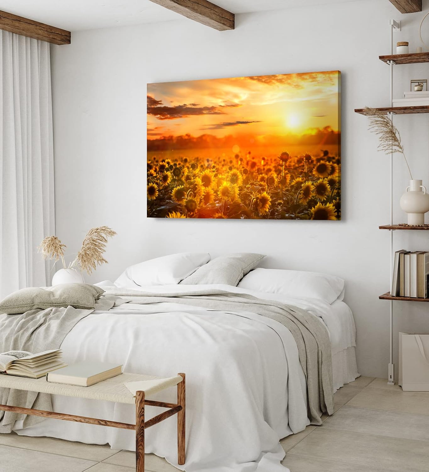 Paul Sinus Wandbild 120x80cm Sonnenblumen Blumenfeld Sonnenblumenfeld Sonne Gelb