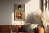 Paul Sinus Wandbild in 40x60cm Coffee First – stilvolles Barista-Porträt mit Kaffeetasse im Vintage-Art-Stil