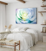 Paul Sinus Wandbild 120x80cm Weiße Rose Blüte Kunstvoll Abstrakt Dekorativ