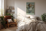 Paul Sinus Wandbild in 40x60cm Warmth and Stillness – Strahlendes Porträt einer jungen Frau im Sonnenlicht, moderne Bilder in sanften Naturtönen, sommerlich und beruhigend