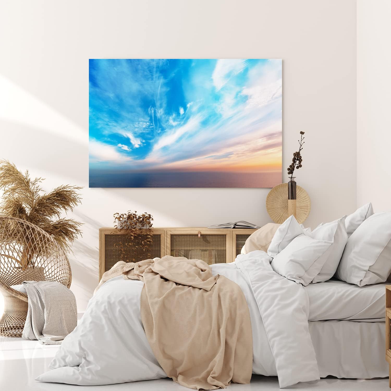 Paul Sinus Wandbild 120x80cm Himmel Meer Horizont Wolken Blau Sonnenuntergang
