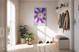Paul Sinus Kunstdruck 40x60cm Clematis Bloom – violett-weiße Blüte in symmetrischer Komposition mit Fokus auf Zentrum