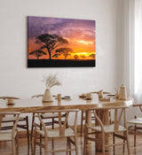 Paul Sinus Wandbild 120x80cm Afrikanische Landschaft Burkea Africana Bäume Sonnenuntergang