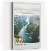 Paul Sinus Kunstdruck 40x60cm Nærøyfjord Norwegen mit spektakulärer Fjordlandschaft und Bergen