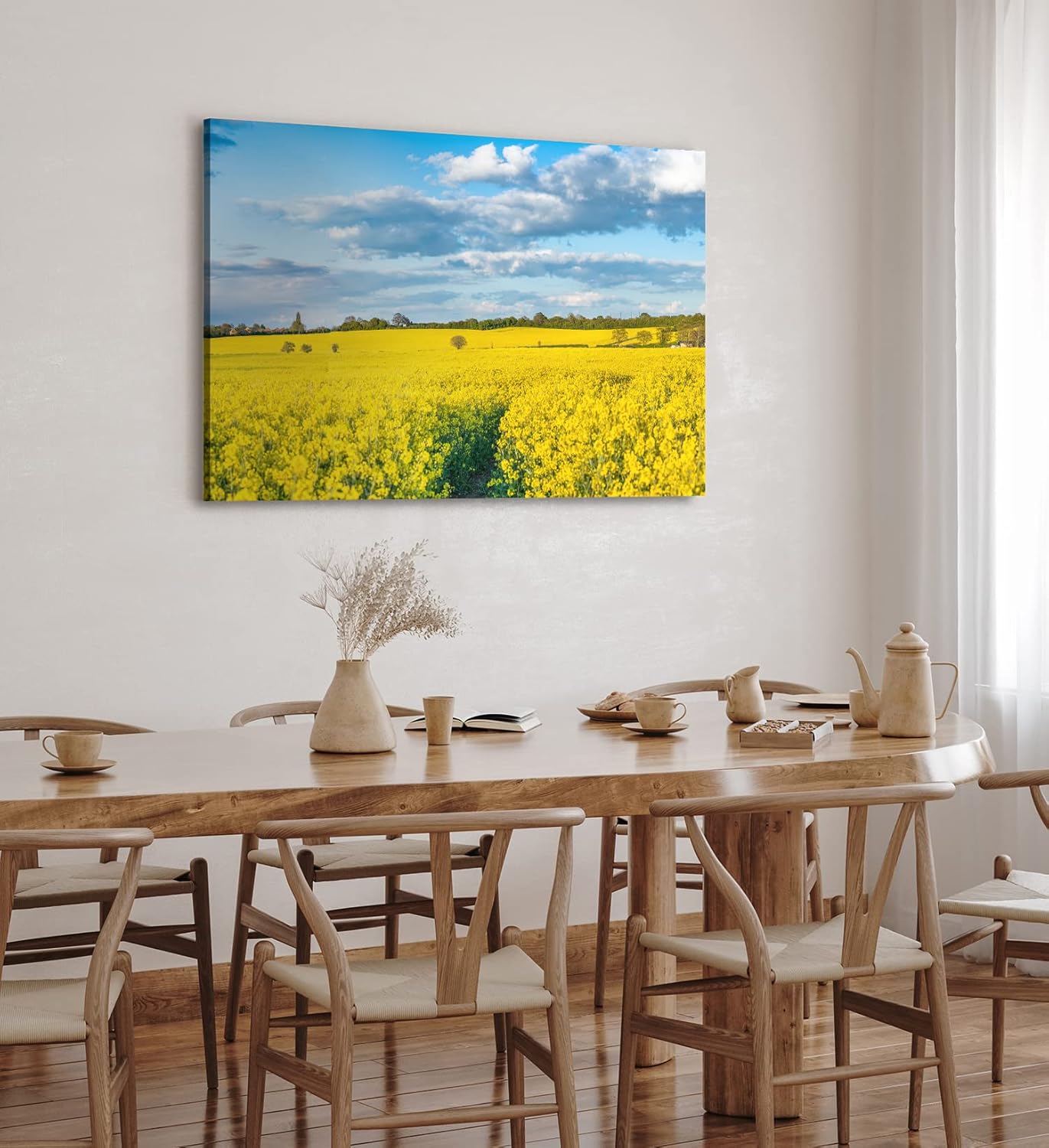 Paul Sinus Wandbild 120x80cm Rapsfeld Raps Landschaft Gelb Himmel Sommer