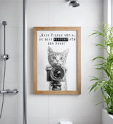Paul Sinus Poster/Leinwandbild/Rahmenoption Lustiges Katzenbild – Witzige Klo-Deko fürs Gäste-WC – Perfekt für Humorvolle
