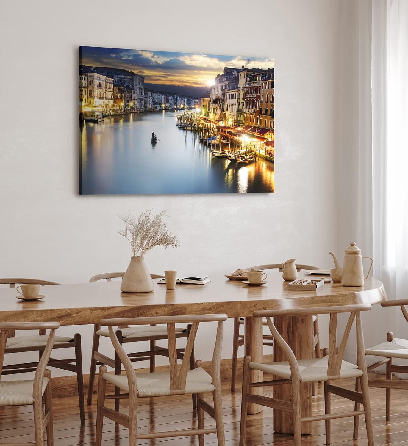 Paul Sinus Wandbild 120x80cm Venedig Abend Gondel Italien Sonnenuntergang