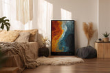 Paul Sinus Wandbild in 40x60cm The Liquid Frontier in kräftigen Blau-, Grauund Orangetönen mit fließendem Farbverlauf für stilvolle Raumakzente
