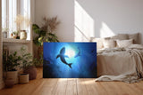 Sinus Art Wandbild 120x80cm Kraftvolle Meeresfarben mit Lichtbrechung in künstlerischer Ausführung