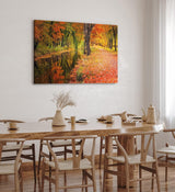 Paul Sinus Wandbild 120x80cm Herbst Herbstblätter Bach Rot Natur Laub