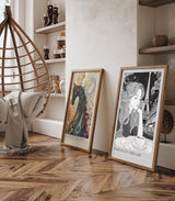Paul Sinus Leinwandbild 40x60cm Parisian Dream verträumte Frau mit Eiffelturm stilvoll elegant romantisch schwarz-weiß Illustration Paris