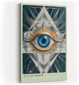 Paul Sinus Wandbild in 40x60cm Eye of Order Geometrische Komposition mit zentralem blauen Auge