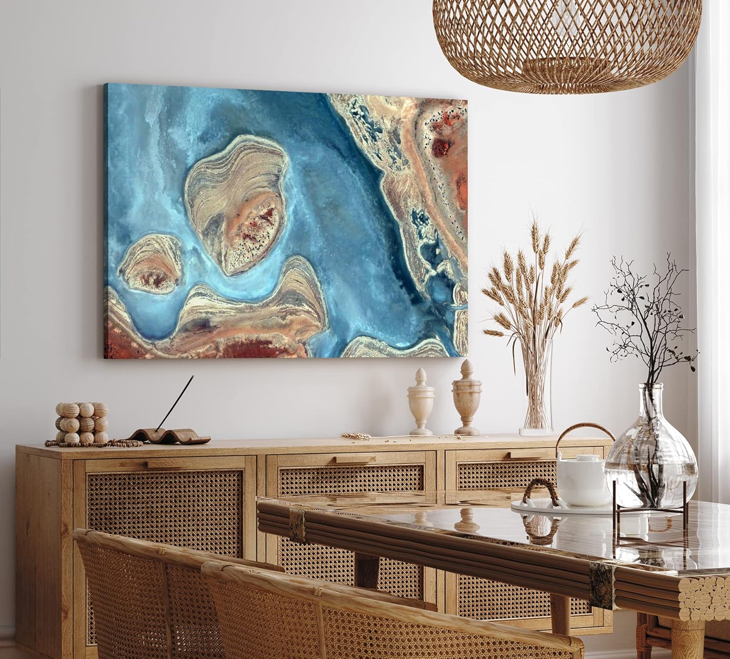 Paul Sinus Wandbild 120x80cm Luftaufnahme Fluss Vogelperspektive Kunstvoll Satellitenfotografie