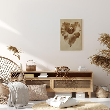 Paul Sinus 60x90cm Wandbild Herzblatt in Sepia – Ausdrucksstarke Naturform mit floraler Anmut Blume