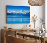 Paul Sinus Wandbild 120x80cm Berge Bergsee Alaska Schnee Blau Schneegipfel See