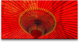 Japanischer Regenschirm ca. 130x70cm Wandbild inklusive Schattenfugenrahmen schwarz - Panorama Leinwand Bild XXL Format Wandbilder Wohnzimmer Wohnung Deko Kunstdrucke