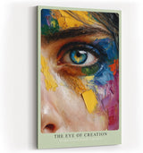 Paul Sinus Wandbild in 40x60cm The Eye of Creation – künstlerisches Augenporträt mit farbintensiver Malstruktur für kreative Raumgestaltung