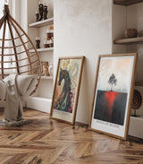 Paul Sinus Leinwandbild 80x120cm Roots of Blood – Symbolischer Baum mit dramatischen roten Wurzeln auf abstrakter Leinwand