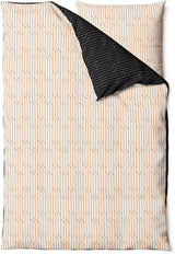 Sinus Art Mikrofaser Bettwäsche 135x200 cm + 80x80 cm – Elegantes Wendedesign in Schwarz & Sand mit grafischem Muster, atmungsaktiv & pflegeleicht
