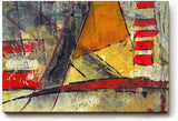 Sinus Art Wandbild 120x80cm Grafische Formen und Linien in Rot, Gelb und Schwarz auf strukturreichem Untergrund