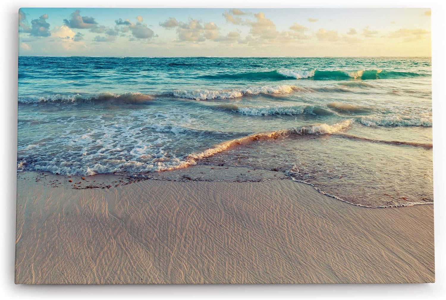 Paul Sinus Wandbild 120x80cm Meer Ozean Horizont Strand Wellen Wolken