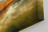 Sinus Art Wandbild 120x80cm Faszinierende Spiegelung von Schilf und Bergen in stillem Wasser – harmonisch und beruhigend