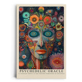 Paul Sinus Leinwandbild 60x90cm Psychedelisches Orakel – Visionäres Porträt mit leuchtenden Farben, abstrakten Mustern und surrealer Tiefenwirkung