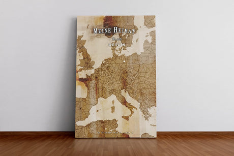 Paul Sinus personalisierter Bilderrahmen mit deinen GPS Koordinaten und Namen. 30cm x 42cm Holz Wechselrahmen mit Glas und Passepartout. Landkarte Heimat. (ohne Rahmen)