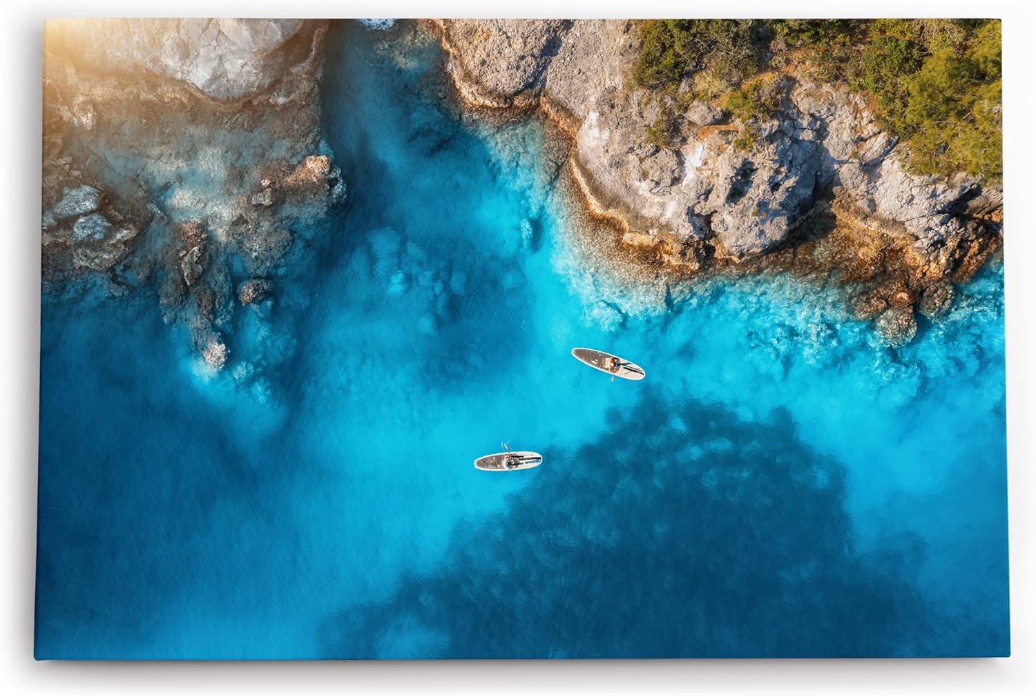 Paul Sinus Wandbild 120x80cm Meer Küste Luftaufnahme Surfen Klippen Blau