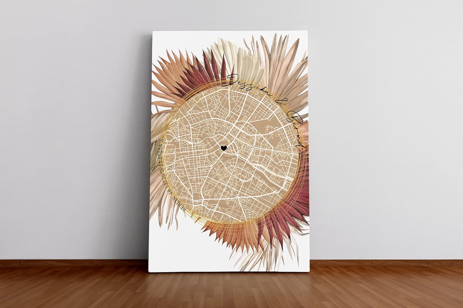 Paul Sinus Bilderrahmen personalisiert mit deinen GPS Koordinaten und Namen. 30cm x 42cm Holz Wechselrahmen mit Glas. Individuelles Geschenk. (ohne Rahmen)