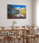 Paul Sinus Wandbild 120x80cm Maroon Bells USA Berge Bergsee Natur See Schnee