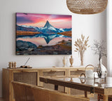 Paul Sinus Wandbild 120x80cm Stellisee See in der Schweiz Alpen Berggipfel