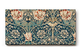 Sinus Art Wandbild 120x80cm Künstlerisch gestaltetes Blütenornament auf türkisblauem Fond mit detailreichen Linien