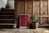 Paul Sinus Kunstdruck 40x60cm Red Veins – Makroaufnahme eines roten Blattes mit strukturierten Adern und Wassertropfen