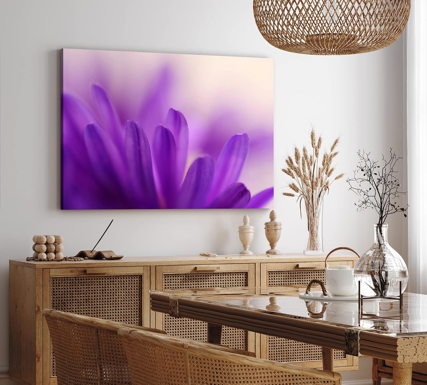 Paul Sinus Wandbild 120x80cm Blumen Blüten Violett Nahaufnahme Makrofotografie Kunstvoll